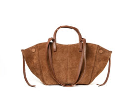 TOREBKA CELIA ŚREDNIA ZAMSZOWA COGNAC