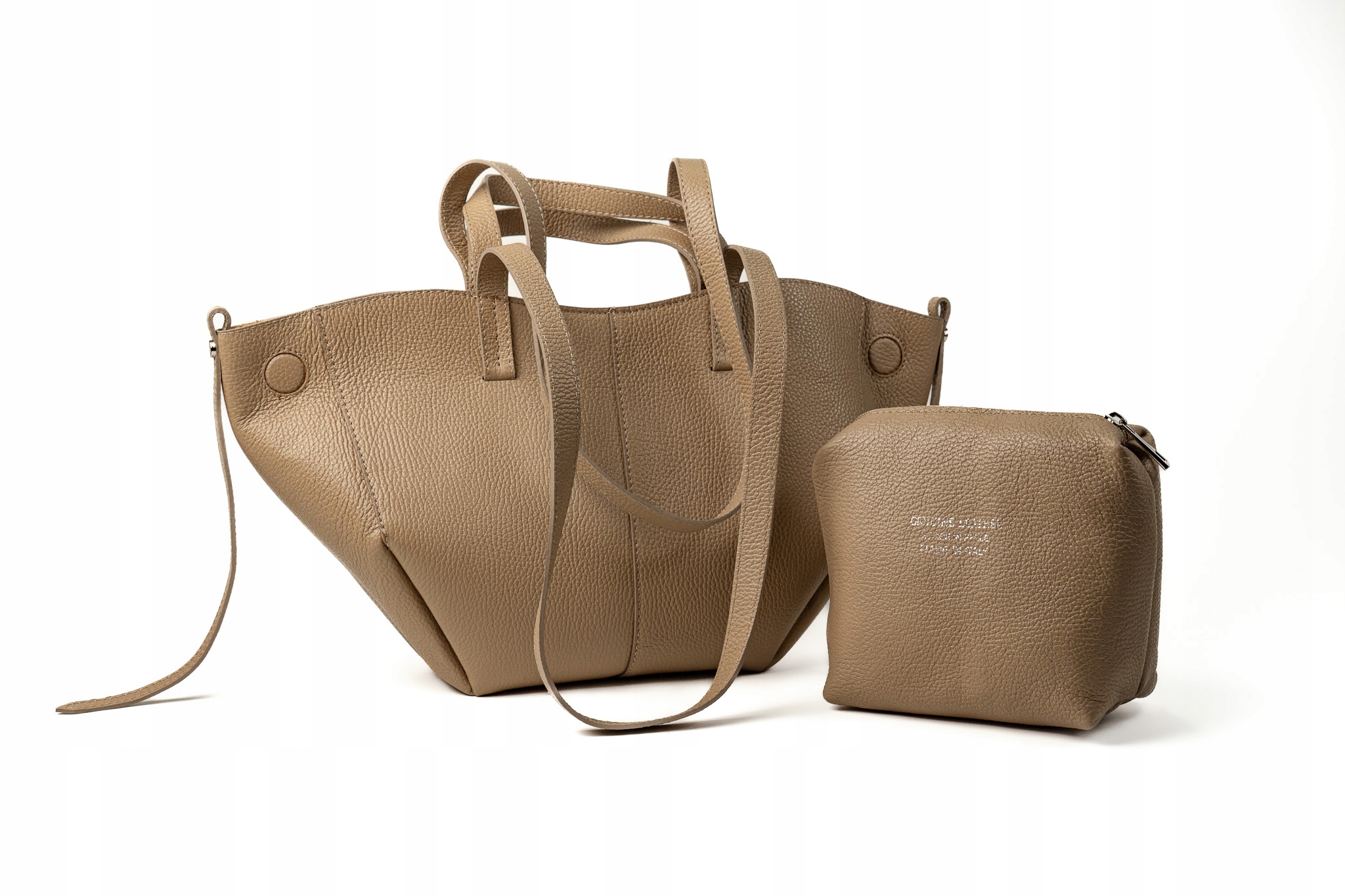 TOREBKA CELIA MAŁA SKÓRZANA TAUPE - obrazek 3