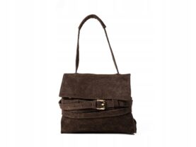 TOREBKA AREZZO MAŁA ZAMSZOWA CZEKOLADOWA