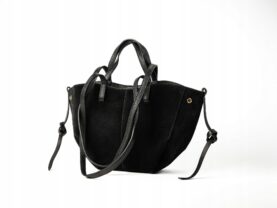 TOREBKA POLA MAŁA ZAMSZOWA CZARNA