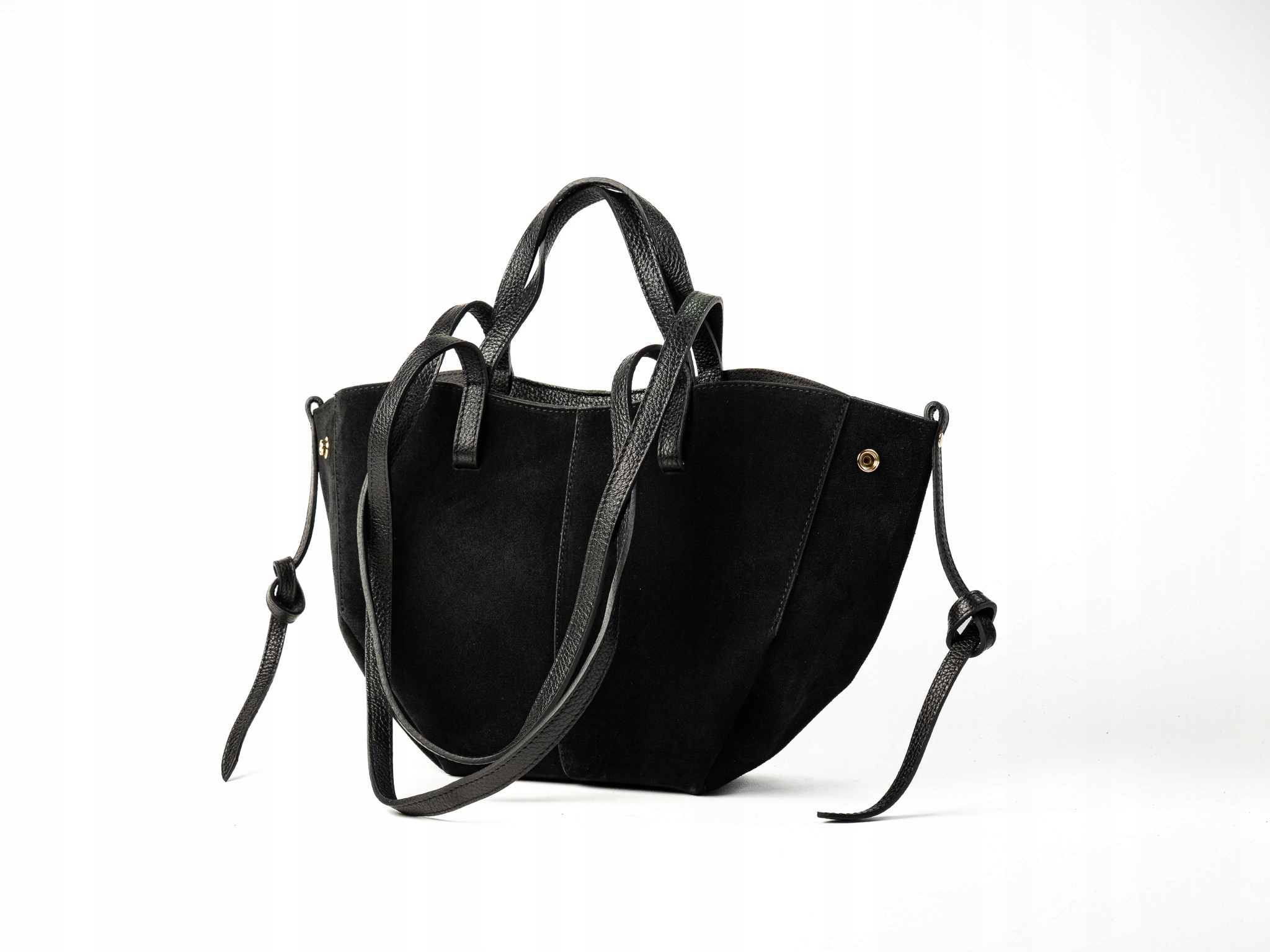 TOREBKA POLA MAŁA ZAMSZOWA CZARNA