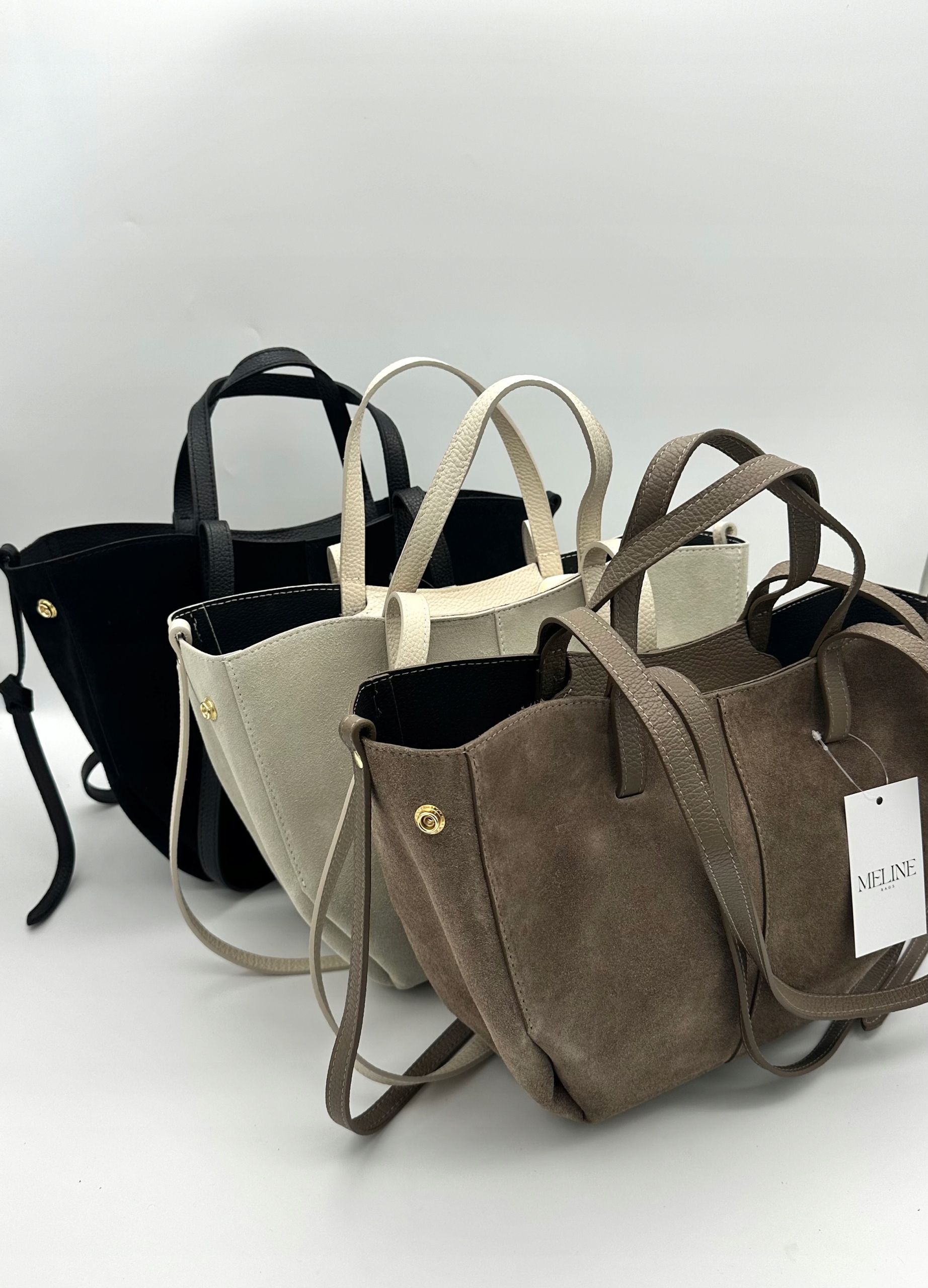 TOREBKA POLA MAŁA ZAMSZOWA CZARNA - obrazek 5