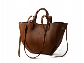 TOREBKA POLA MAŁA SKÓRZANA CIEMNY CAMEL