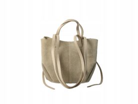 TOREBKA POLA MAŁA ZAMSZOWA BEŻOWA