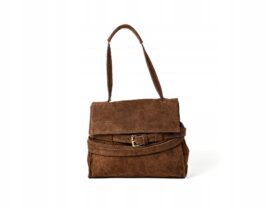 TOREBKA AREZZO MAŁA ZAMSZOWA COGNAC