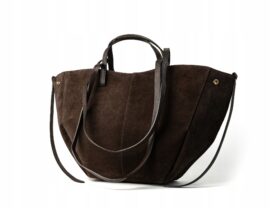 TOREBKA POLA DUŻA ZAMSZOWA CZEKOLADOWA